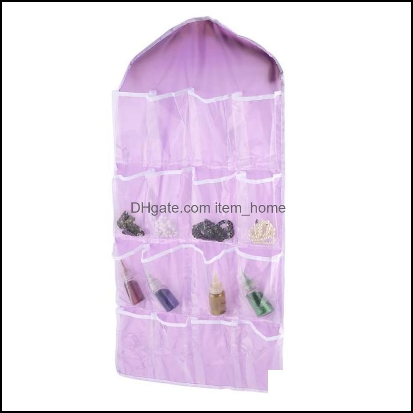 Storage Bags 16 Grids Foldable Wardrobe Hanging Container Clothing Underwear Bras Socks Ties Hanger Shoes Bag Drop