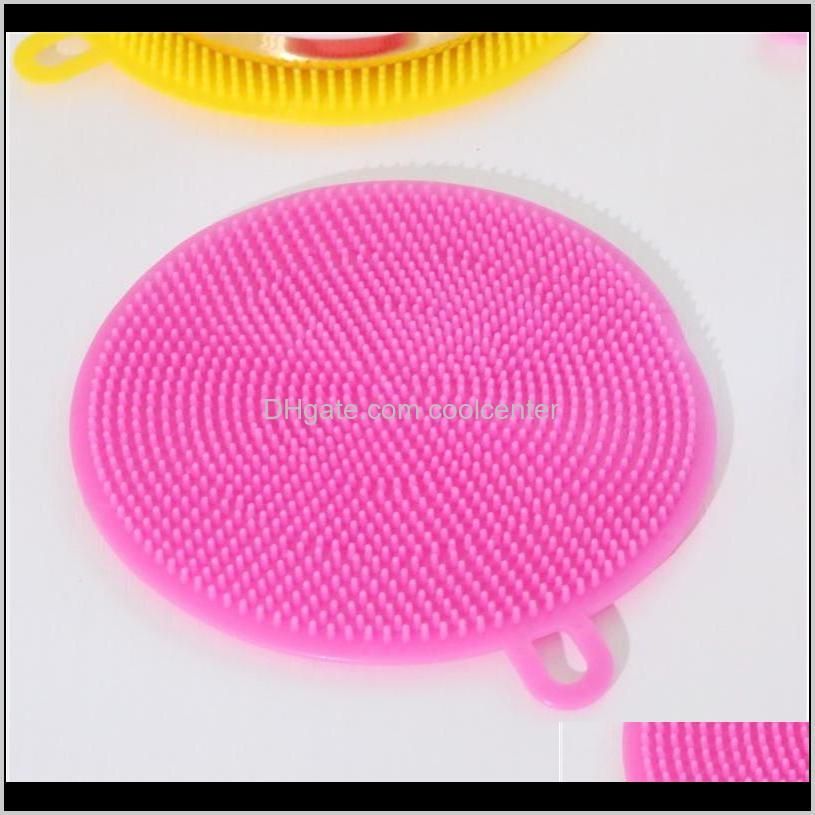 silicone round cleaning brushes soft kitchen dishcloths multi color brush bowl plate pot gadgets double sided hanging 0 32kq g2