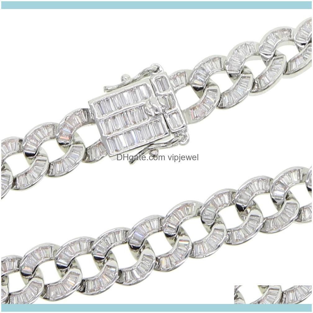 2020 new summer jewelry iced out bling baguette cz cuban link chain anklet for women silver color 9