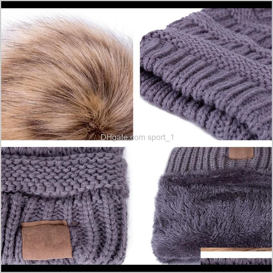 winter women knitted thick beanies letter pom pom fur ball hat warm wool unisex crochet skull beanie female ski fleeced caps