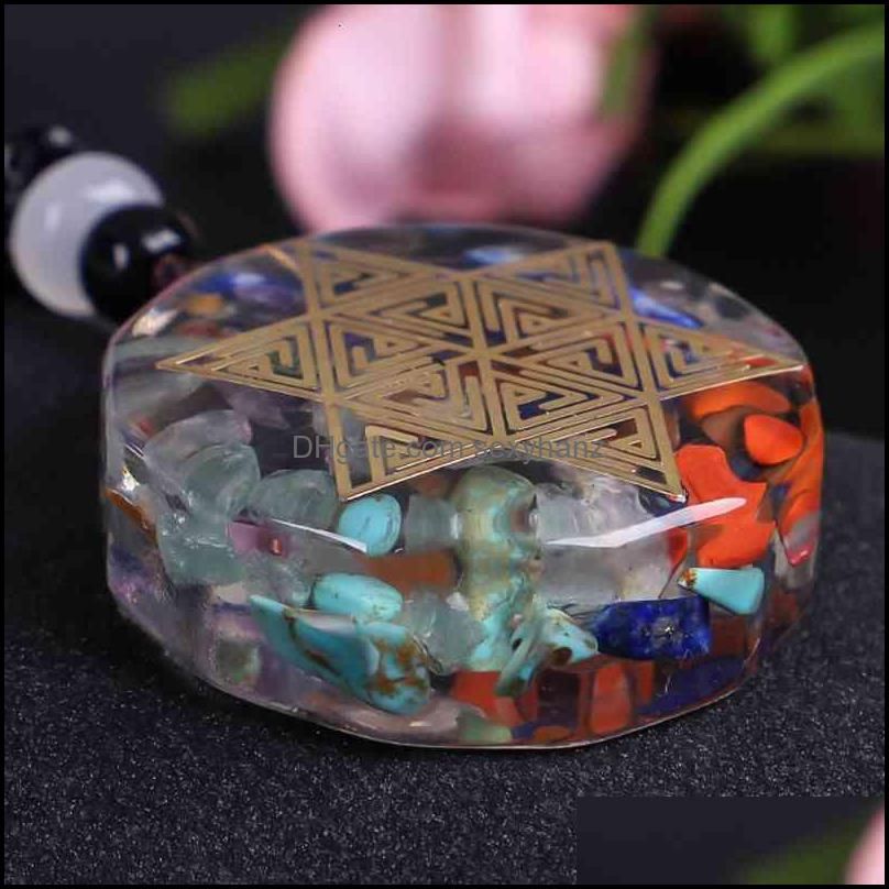 Necklaces Pendants Orgone Pendant Necklace Metatron Cube Orgonite Energy 7 Chakras Reiki Healing Emf Protection Crystal