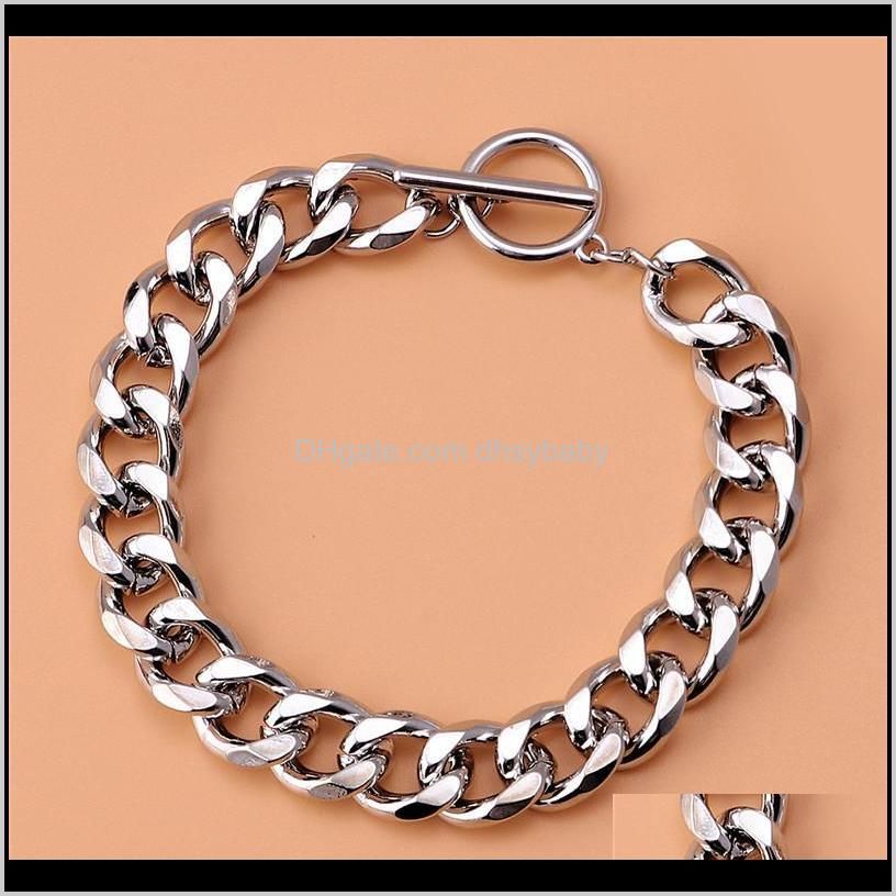 trendy cuban chain men bracelet classic stainless steel for women jewelry gift multi-layer link,