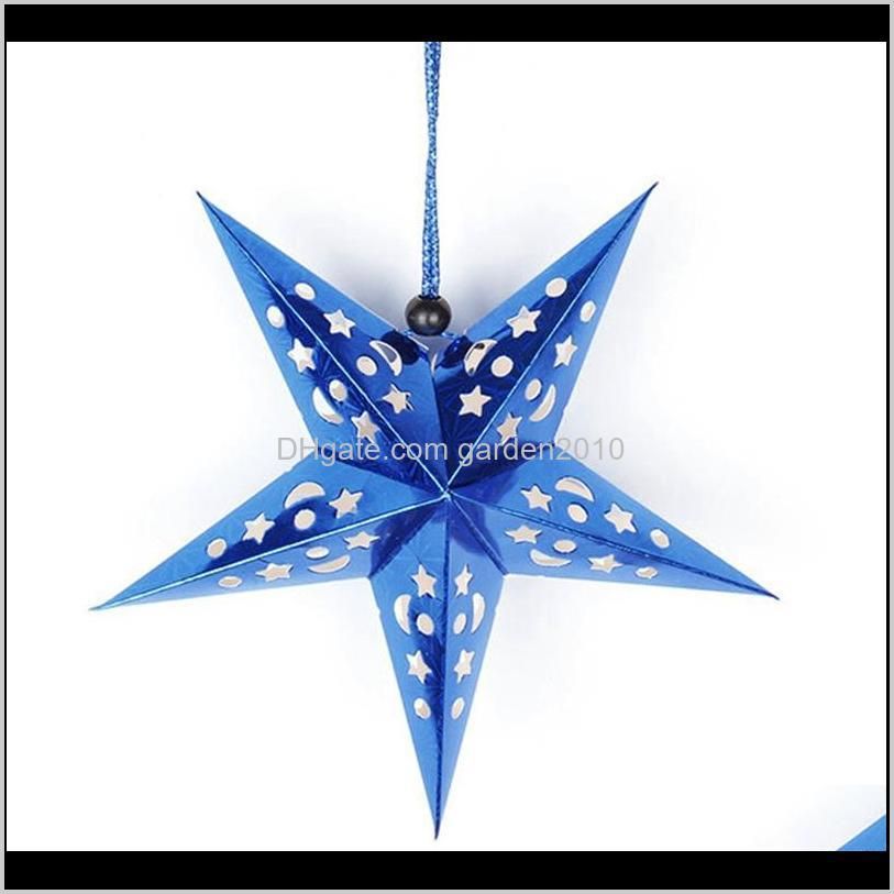 paper lamp lantern hanging five-pointed stars christmas lampshade light shade diy wedding festival party decoration