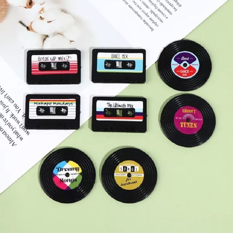 / Set Creative Magnet Refrigerator Sticker / Cute Nostalgia Cassette Disc 3D ANNAGNAGE ANAGNET DES TOUDES DES RADE