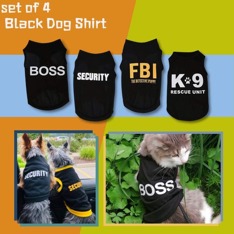Vêtements de chiot pour petit chien Boy Summer Summer pour Chihuahua Mâle Pet Tenues Cat Vêtements Black Security Vest6822845
