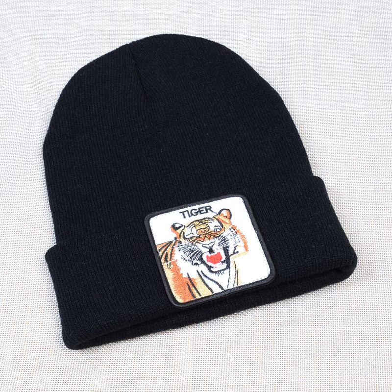 Animal Beanies Tiger Embroidery Winter 