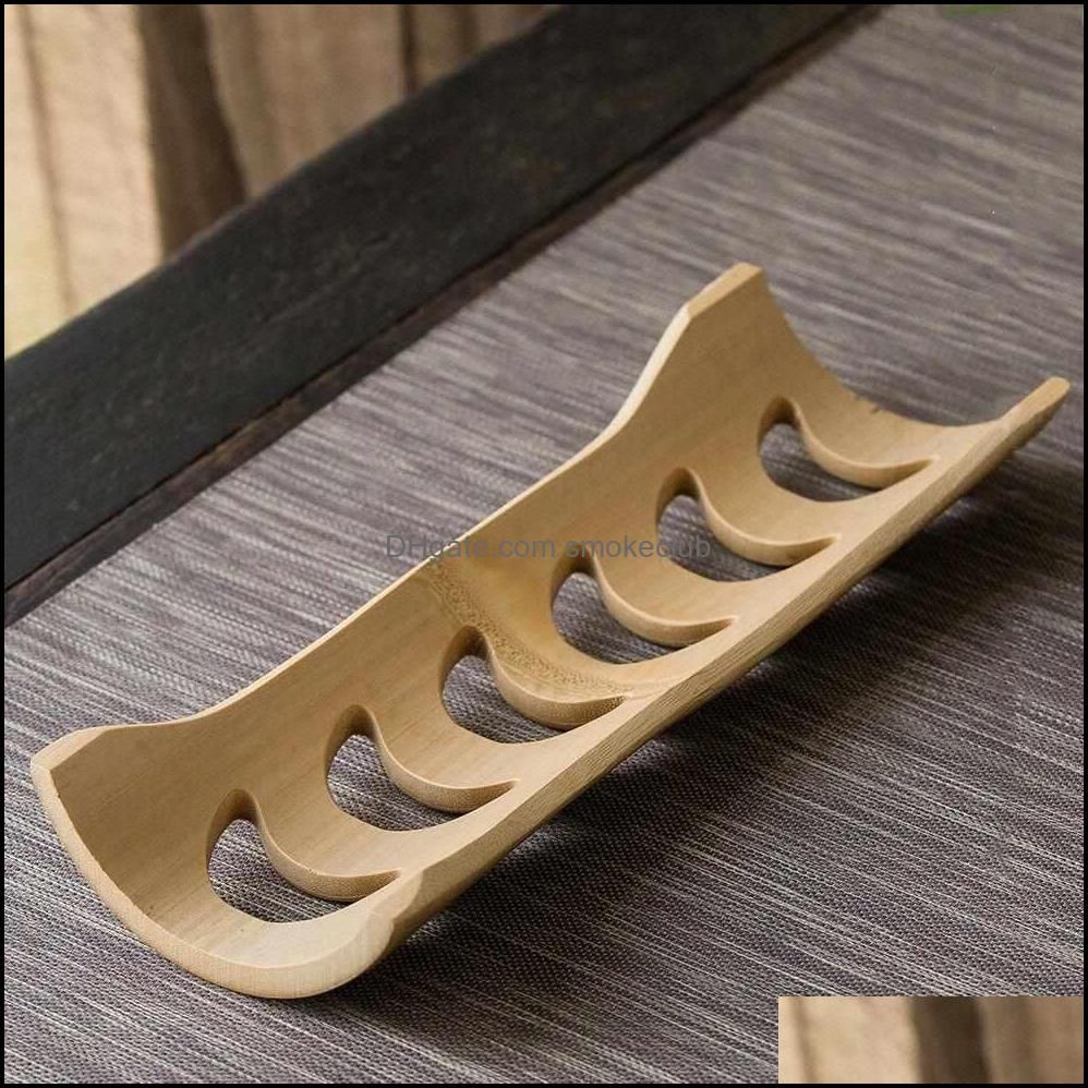 Bamboo Hollow Out Gongfu Tea Mug Rack & Holder Cup Shelf 