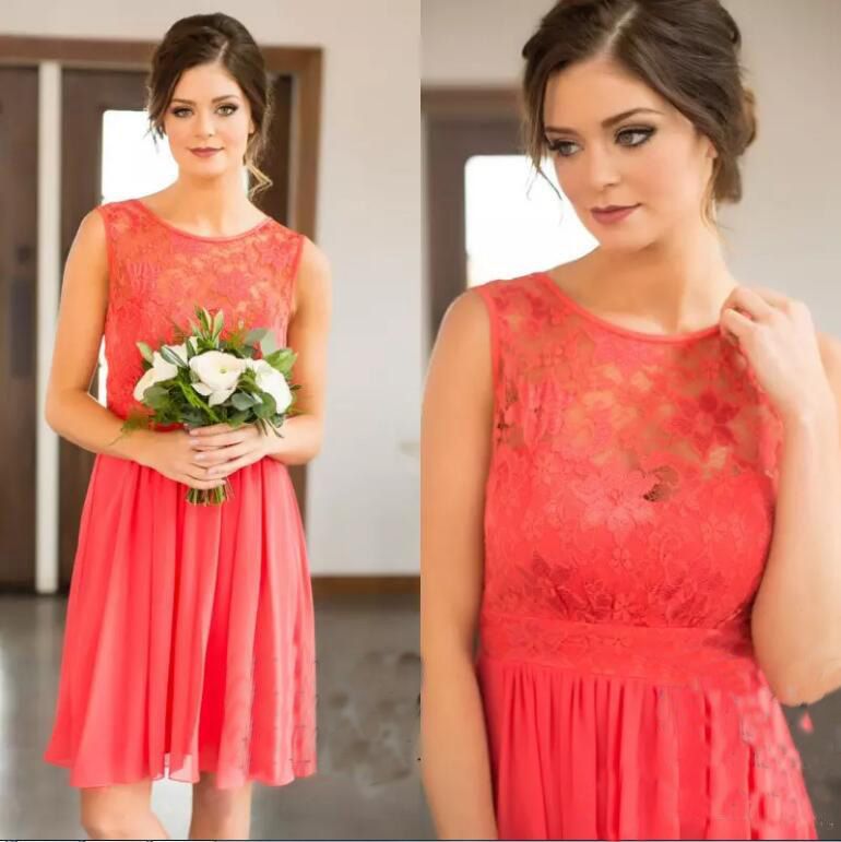 Coral Knee Length Dress