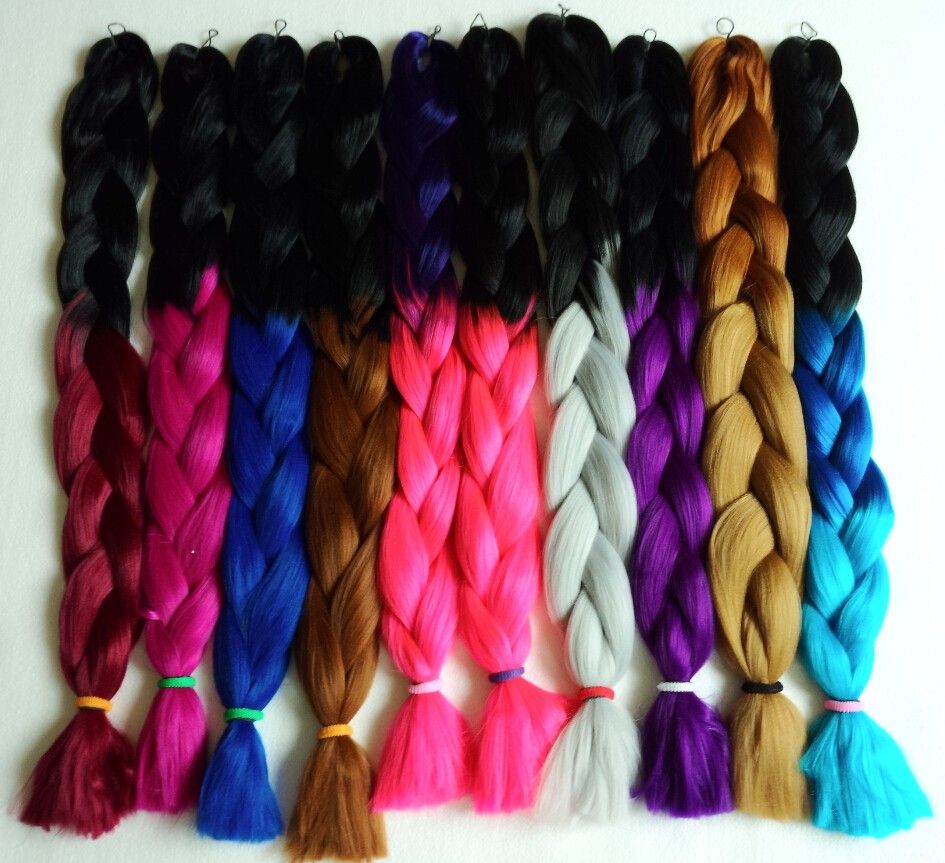 Colorful Super X Pression Jumbo Braiding Hair Ombre Synthetic Hair