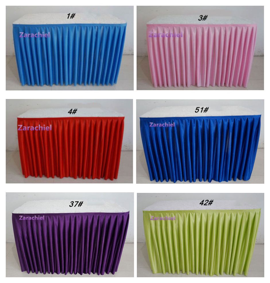 2018 fashion colorful ice silk table skirt table cloth wedding table