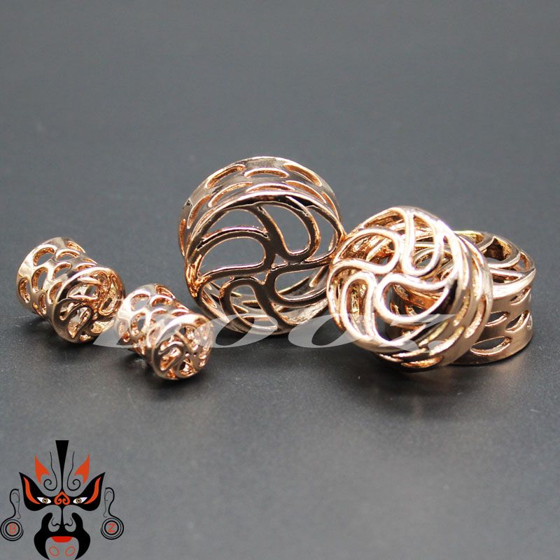 2019 Hot Sale Copper Piercing Gauges Rose Gold Ear Plugs Tunnels