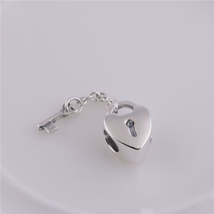 2019 LW081 Wholesale Women Jewelry 925 Sterling Silver Large Hole Bead Key Heart Lock Beads In ...