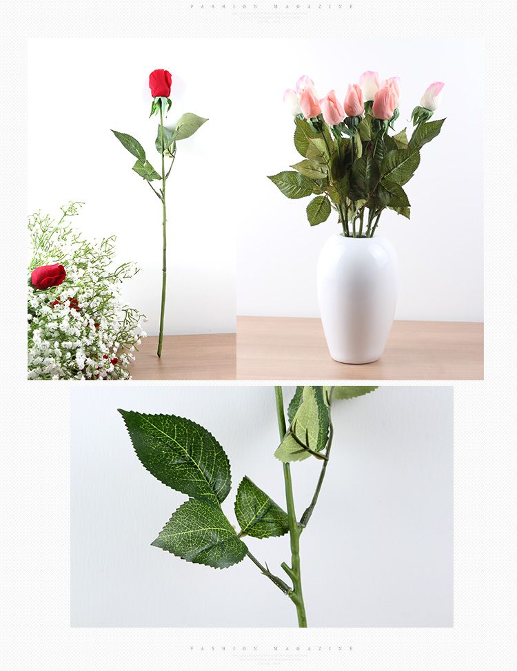 Real Touch Elegante PU Rose Künstliche Blumen Simulation Weihnachtsschmuck Bouquet Blumen Für Hochzeit Mittelstücke Dekorationen