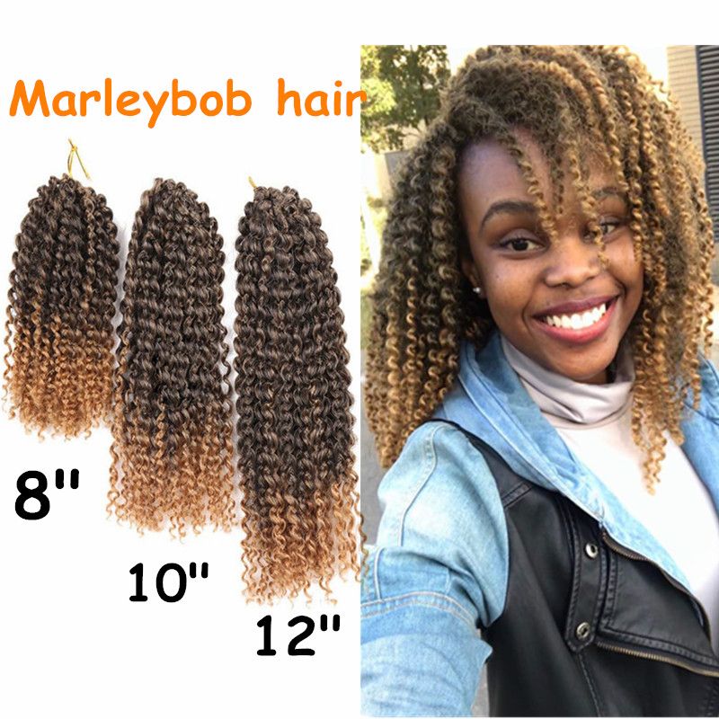 Kanekalon Fiber 8 12inch Ombre Afro Kinky Curly Crochet Hair