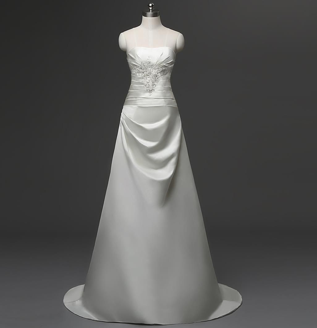 Discount Top Rated Simple Strapless Beach Wedding Dresses Under 100
