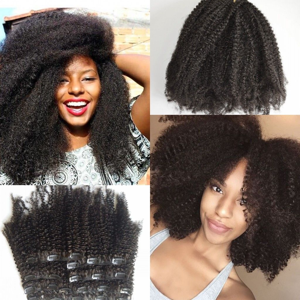 Eurasian Afro Kinky Curl Clip In Extensions For African American