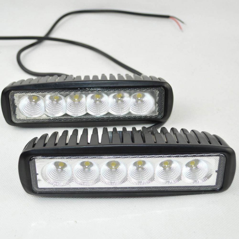 2PCS 6x3W 1550LM Mini 6'' LED Light Bar Lamp as Worklight Flood Light Off-Road 
