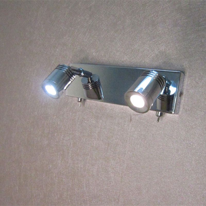 2020 Topoch Wall Light Over Bed With Twin Switches Chrome Finish 2x3Watt LED Working Independent