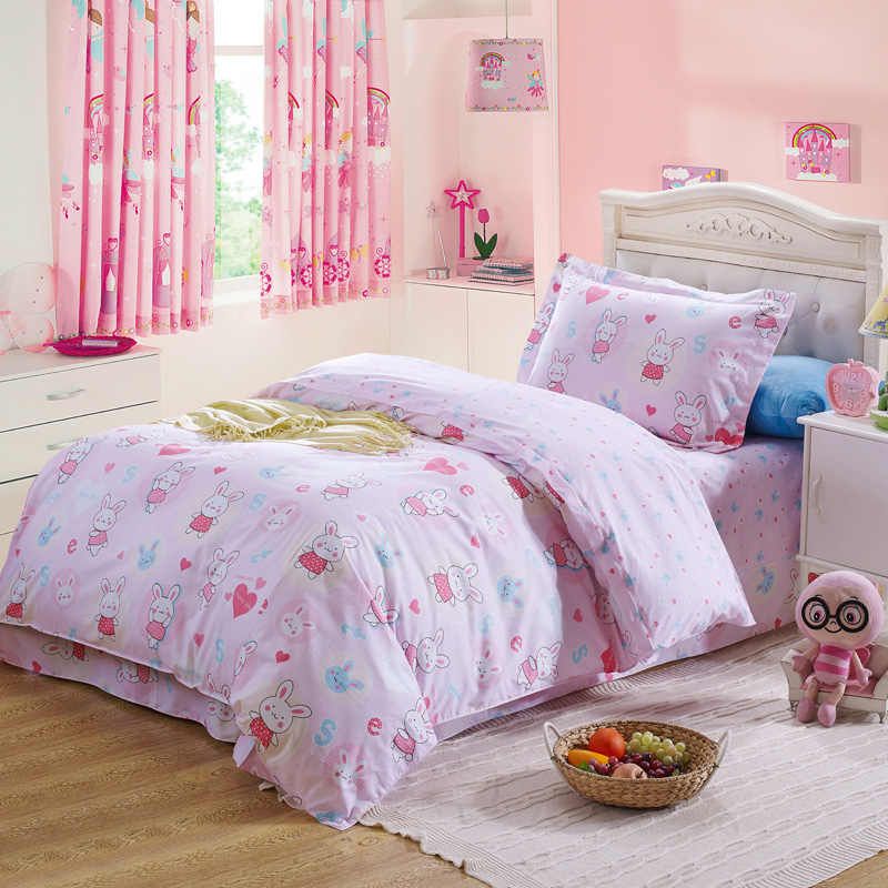 little girl pink rabbit heart comforter bedding