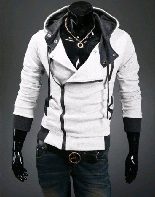 Vente chaude 2015 Nouveaux Hommes Hoodies Diagonal Zipper Design Mode Casual Patchwork Coton Mélange Sprots Hoodie 7 Couleurs Plus La Taille 4XL Cardigans