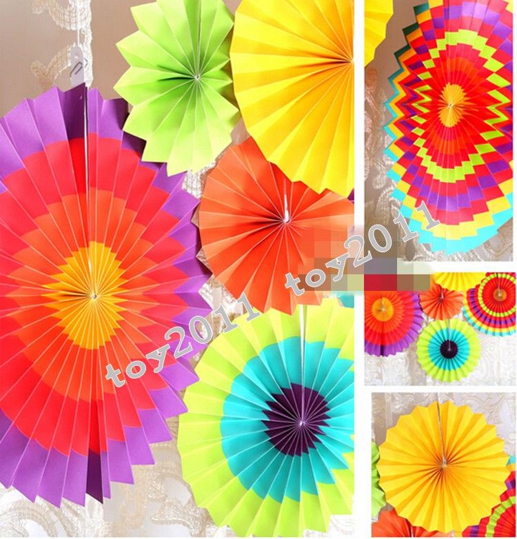2019 Fiesta Paper Fan Decorations Pinwheels Wedding Decoration Multi Color Diy Handmade Flower Fan Foldable Festive Supplies From Toy2011 221 11