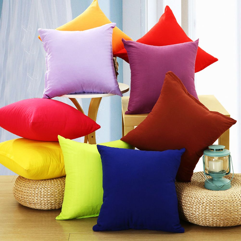 45*45cm Pillowcase Solid Color Polyester Pillow Cover Cushion Cover