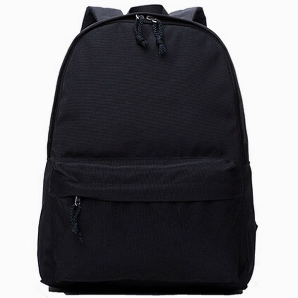 Black Color Day Pack Plain School Bag Simple Daypack Newest Schoolbag