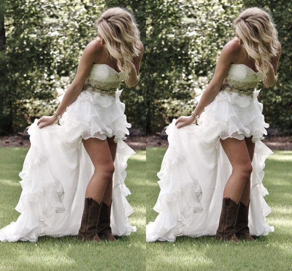 Bling Wedding Dresses High Low