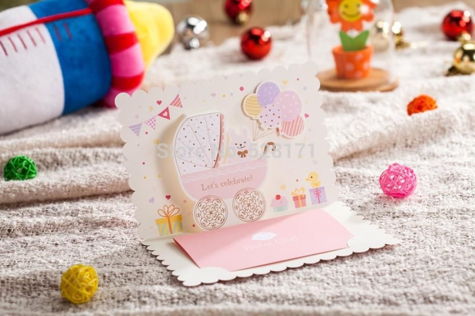 wholesale lovely invitation cards 3d cartoon baby shower invitation 3d baby shower invitations