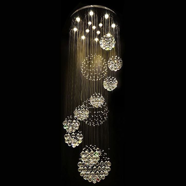 New Modern Re Crystal Ball Design Chandelier Large Res De New Modern Re Crystal Ball Design Chandelier Large Res De Cristal Lights D80 H300cm Guarantee 100 Led Bulbs Paper Linear