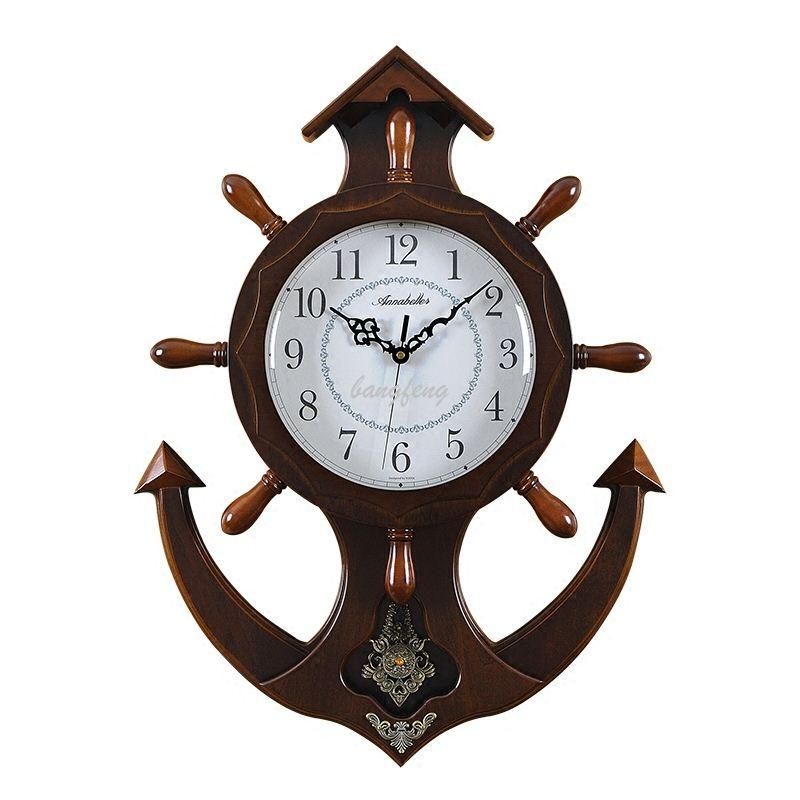 Living Room Wall Clocks 100% real picture, large living room wall clock wooden rudder Living Room Wall Clocks 100% real picture, large living room wall clock wooden rudder