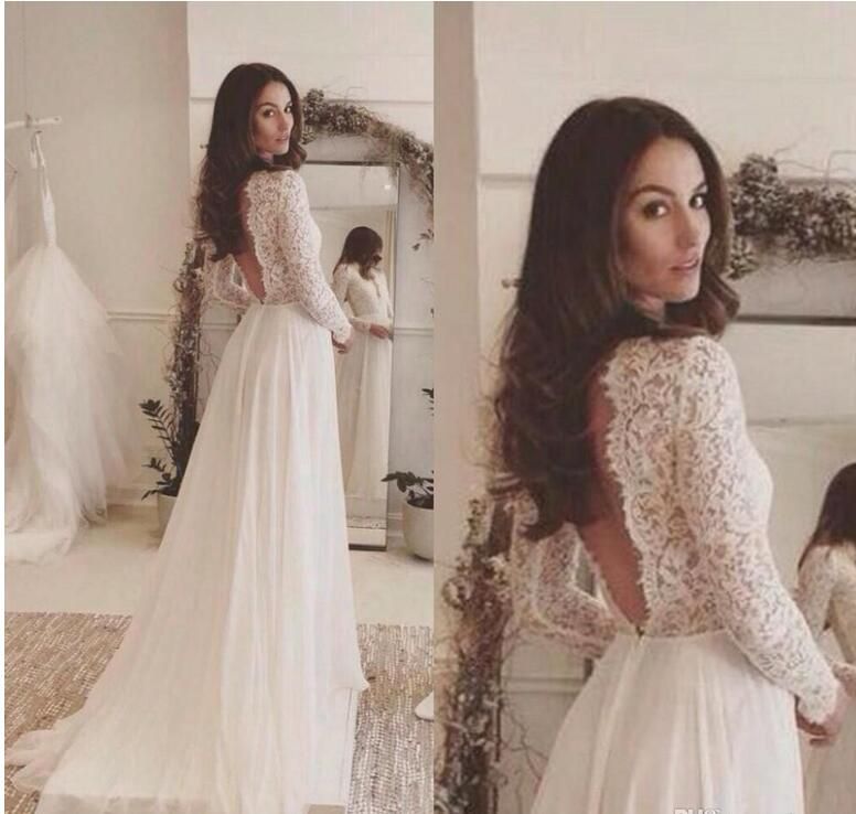 New Arrival Beach Lace Chiffon Wedding Dresses 2017 Long Sleeves Rustic Backless Dress Bridal Gowns Vestidos De Noivas Mermaid New Arrival Beach Lace Chiffon Wedding Dresses 2017 Long Sleeves Rustic Backless Dress Bridal Gowns Vestidos De Noivas Mermaid