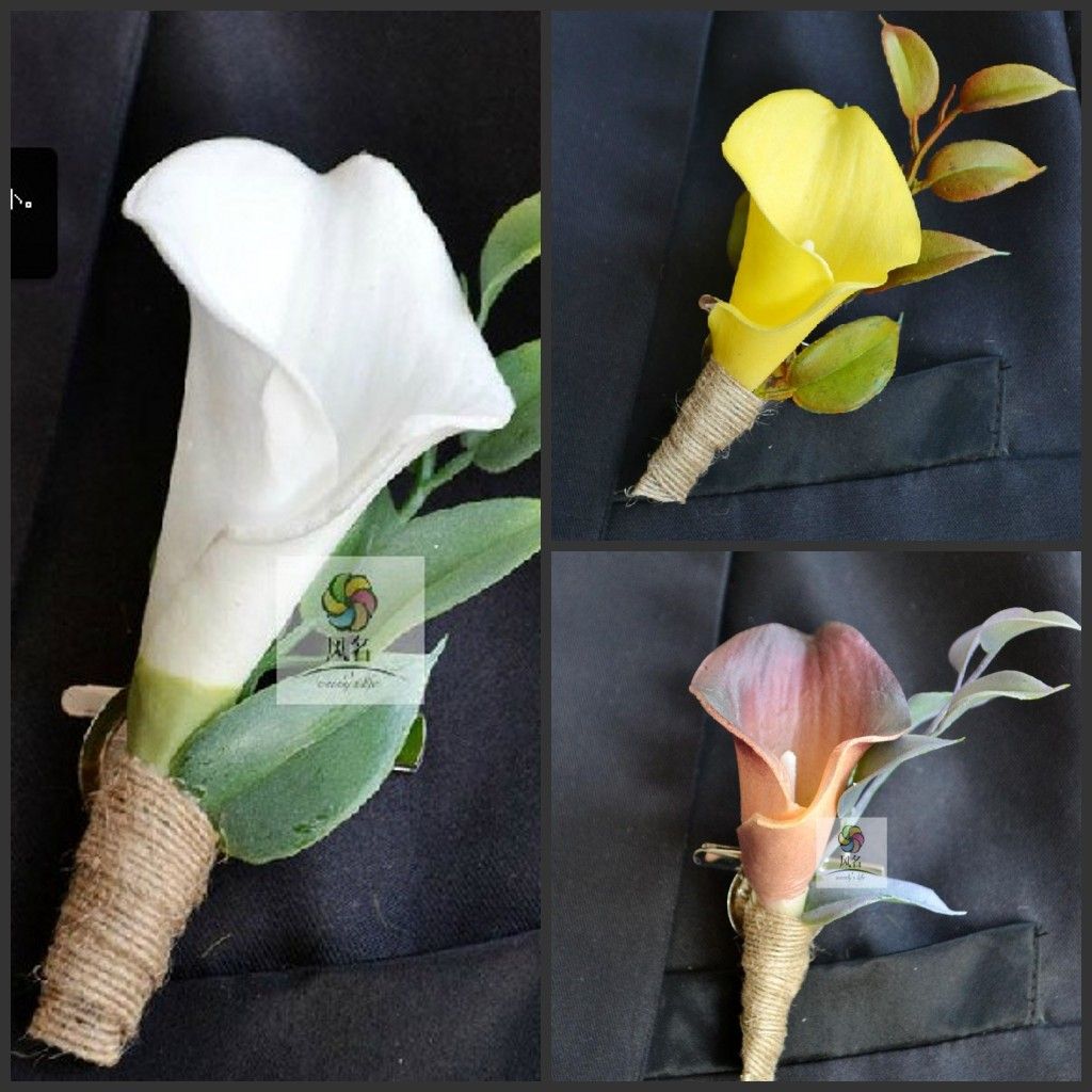 2015 New Wedding Boutonniere Artificial Natural Real Touch Calla