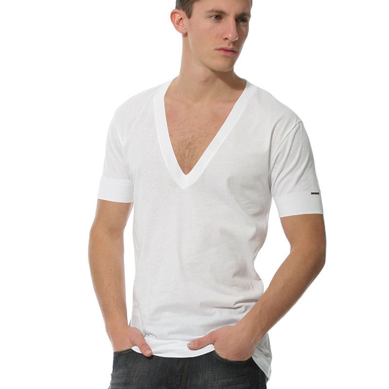 men deep v neck shirt
