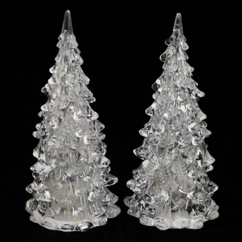 free dhl colorful led crystal christmas tree night lamp ornaments chrystal christmas tree ornaments