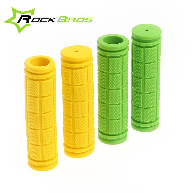 NEW YELLOW SOFT RUBBER HANDLEBAR GRIP SET MTB// FIXIE BICYCLE BIKE