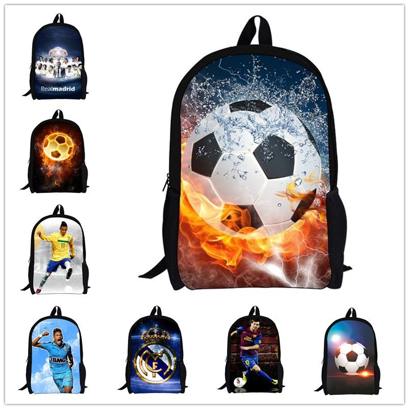 Best Back School Gift Fashion 3D Football Star School Backpack Men