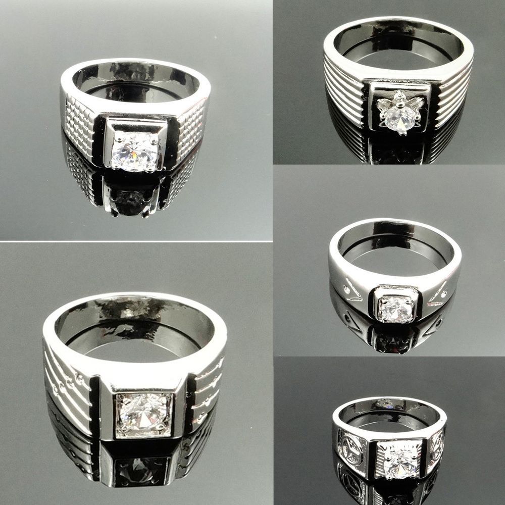 Mens Jewelry Wholesale Stainless Steel Beauty Gold A Of Crystals Mens Ring USA Size 8, 9, 10 ,11 ...