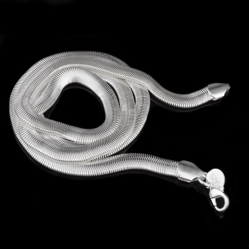 2020 SALE! 6MM 925 Sterling Silver Flat Snake Chain Necklace 16 18 20