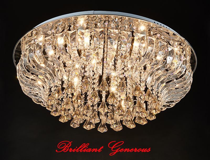 Bright Modern Big Round Led Crystal Ceiling Light Fixture Indoor Bright Modern Big Round Led Crystal Ceiling Light Fixture Indoor Chandelier K9 Material Llight