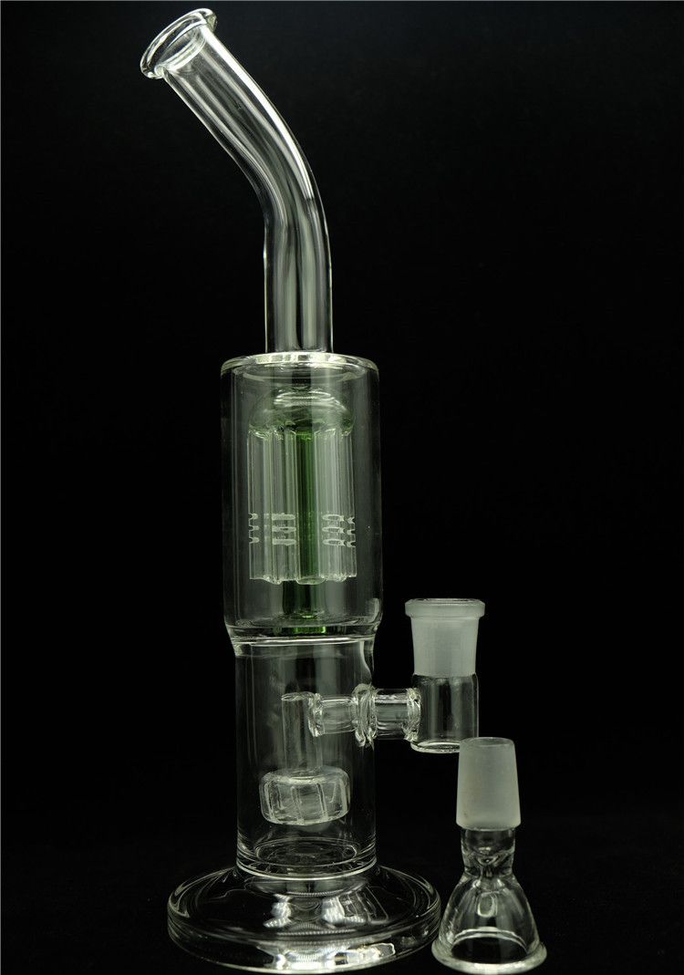 2019 2015 Now 11.8inch Green Bong Glass Water Bong With Two Layer