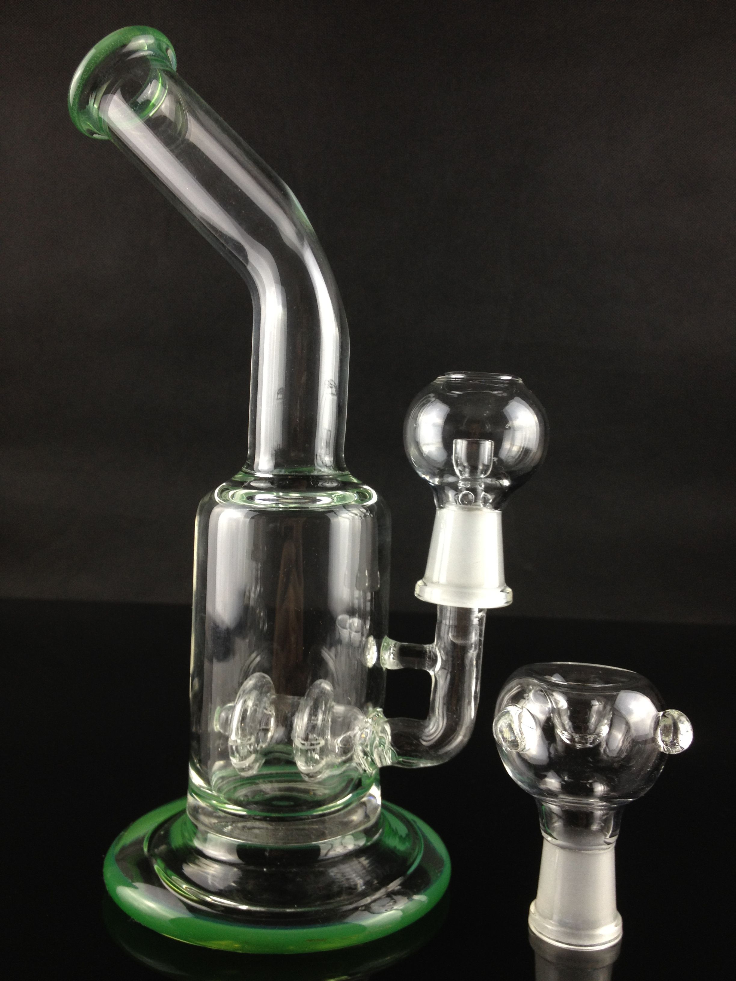 2019 Tall 8.3 Two Small Percolator Beautiful Glass Bong With Beautiful