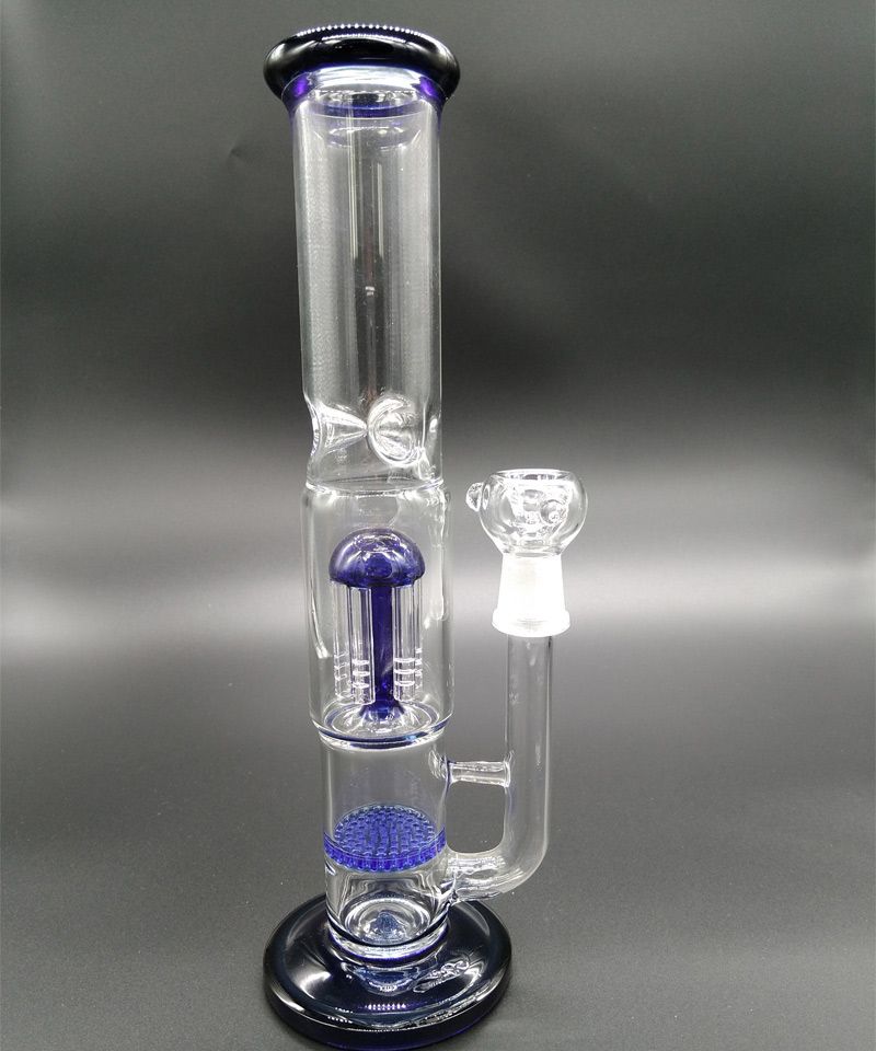 2016 New Water Bong Blue Oil Rigs Glass Bongs 14mm Water Pipes Filter