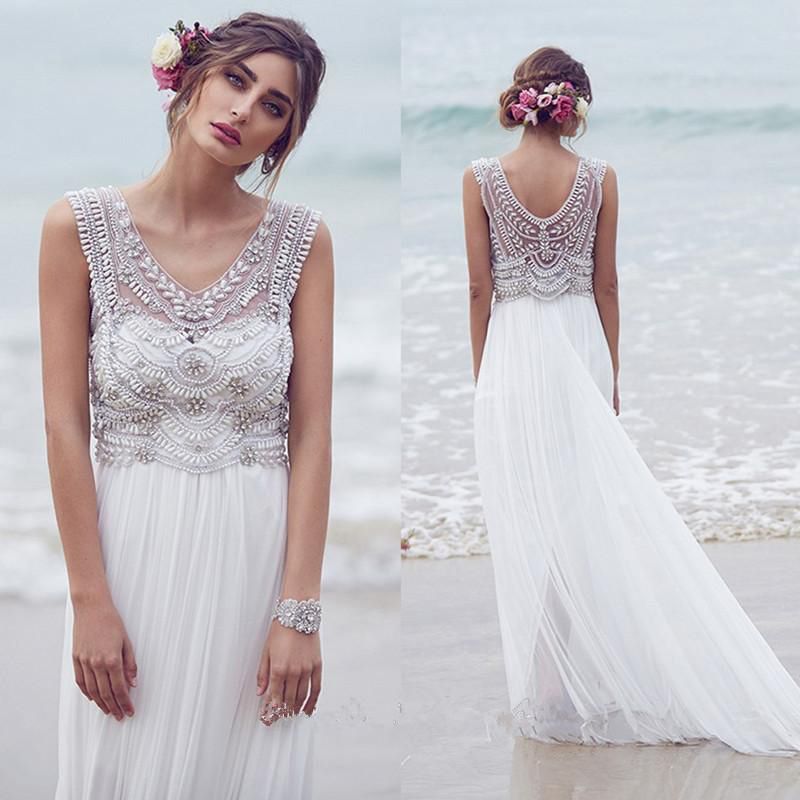 beach wedding dresses with bling