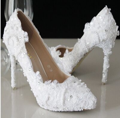 Luxury Designer Women Shoes White Lace 