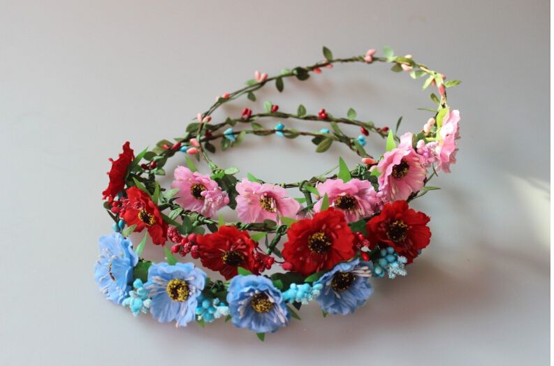 2021 Wholesale Fashion Flowers Seaside Location Garland Headband Headdress Headband Head Flower