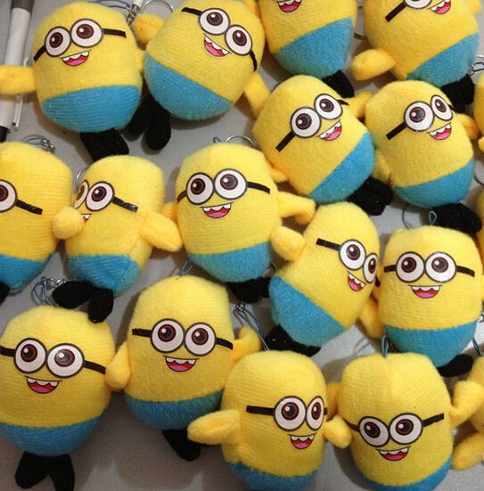 2015 Hot New Minions Keychains Despicable Me Minion Plush Pendant Key