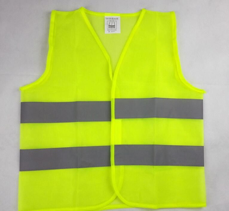 High Visibility Neon Yellow Zipper Front Safety Vest With Reflective
