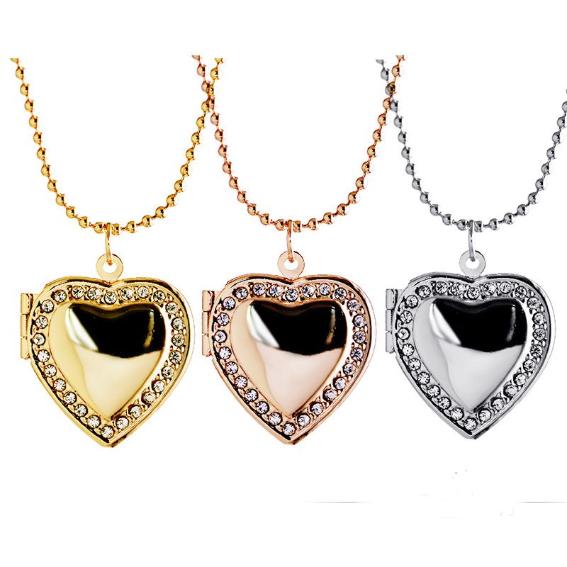 Whole Heart Shaped Gold Silvertone Locket Necklace Memory Photo Whole Heart Shaped Gold Silvertone Locket Necklace Memory Photo Pendant Best Friend Gifts Chains For Men Name From