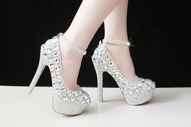 silver t bar wedding shoes